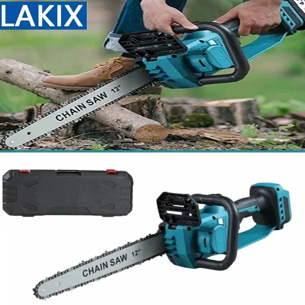 

Аккумуляторная бесщеточная электрическая бензопила 12 дюймов 6600 Вт с автоматическим маслом Беспроводной садовый резак для работы по дереву Электроинструмент для батареи Makita 18 В
