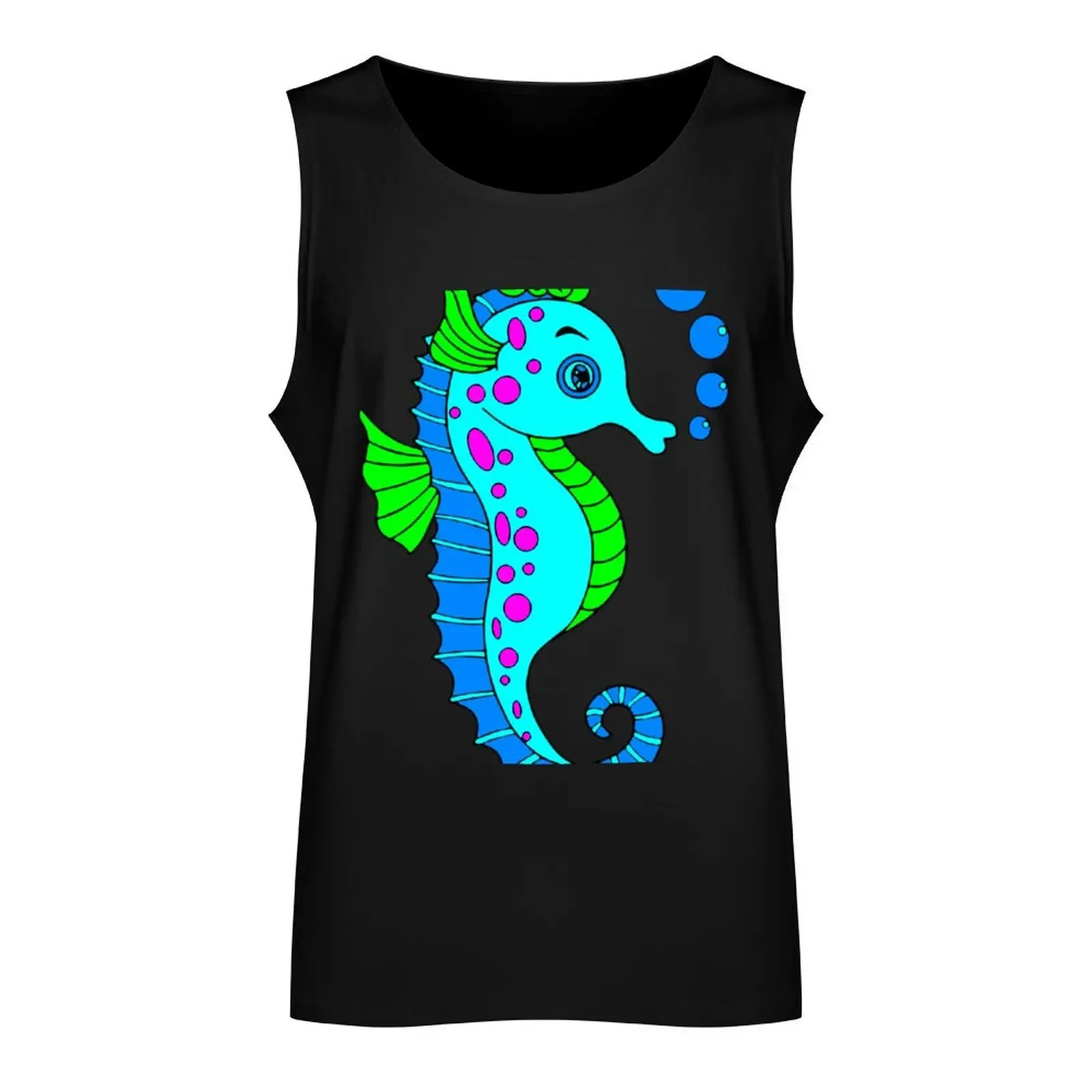 Seahorse Cartoon Tank Top Men's gym t-shirt gym shirts gym clothes men Men's sports t-shirt