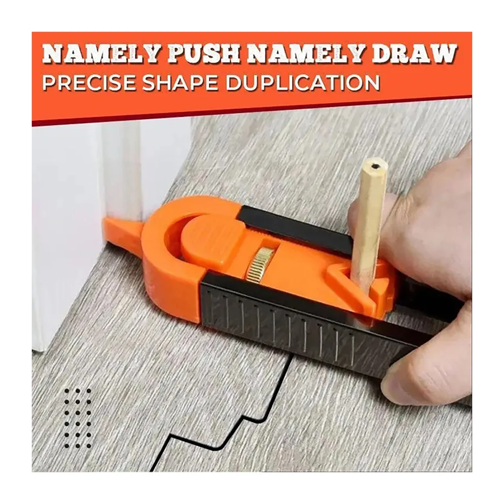 Profile Scribing Ruler Contour Gauge with Lock - Precise Scribe Tool Woodworking Edge Corner Measuring Profile Duplicator