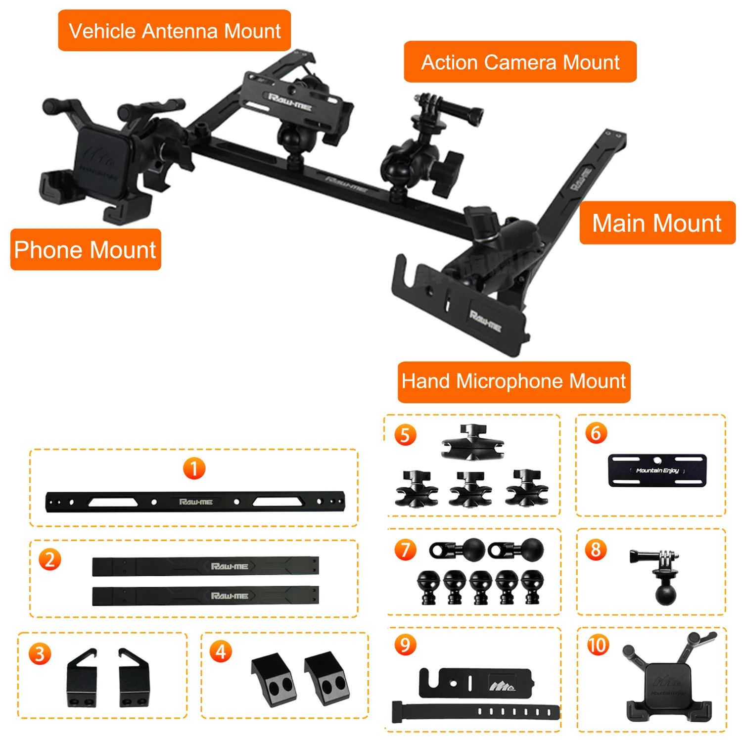 For Great Wall Pao/GWM Poer Central Control Instrument Panel Integrated Bracket Car Radio Intercom Expansion Mobile Phone Holder