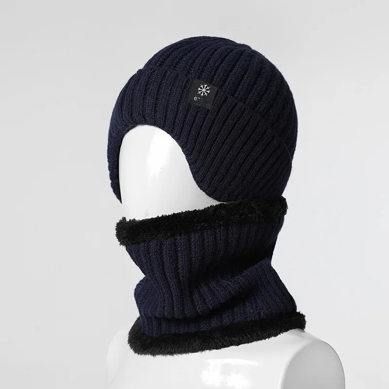 

Ear-protection hat Men's winter padded warm woolen hat outdoor windproof knit hat Cross border hat cold hat