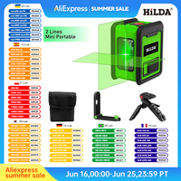 HILDA Laser Level Meter 2-Lines Cross Green Level Laser Horizontal & Vertical Nivel Laser Self-Leveling лазерный уровень