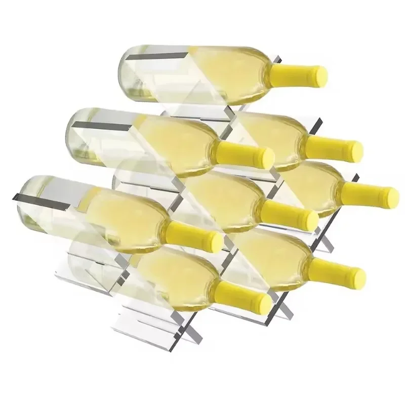 Led Acrylic wall Mounted Wine Racks 4 Ft LED Lighted Liquor Bottle Display Shelf Clear Acrylic Display stand