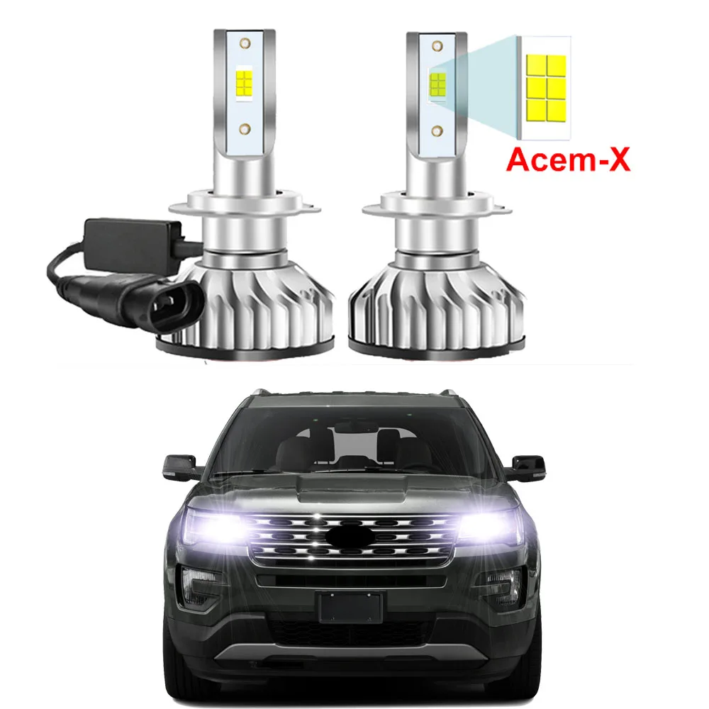 2Pcs High Beam HB3 9005 Car LED Headlight Bulbs For Ford Explorer 2016 2017 2018 2019 (Fit Original halogen bulbs model only)