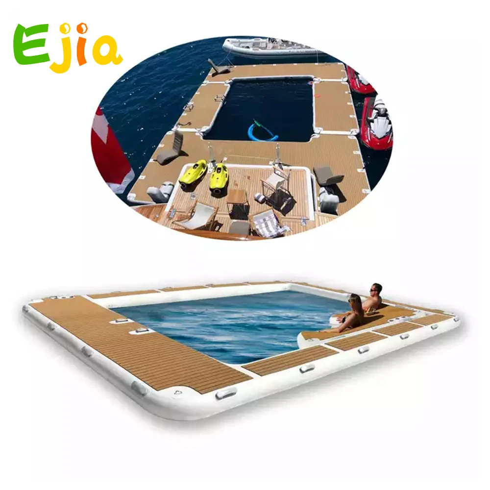 Hot Sale 13FT/4m  Inflatable Yacht Pool Floating Inflatable Yacht Water Sea Pool Large Air Ocean Sea Swimming Pool For Boat