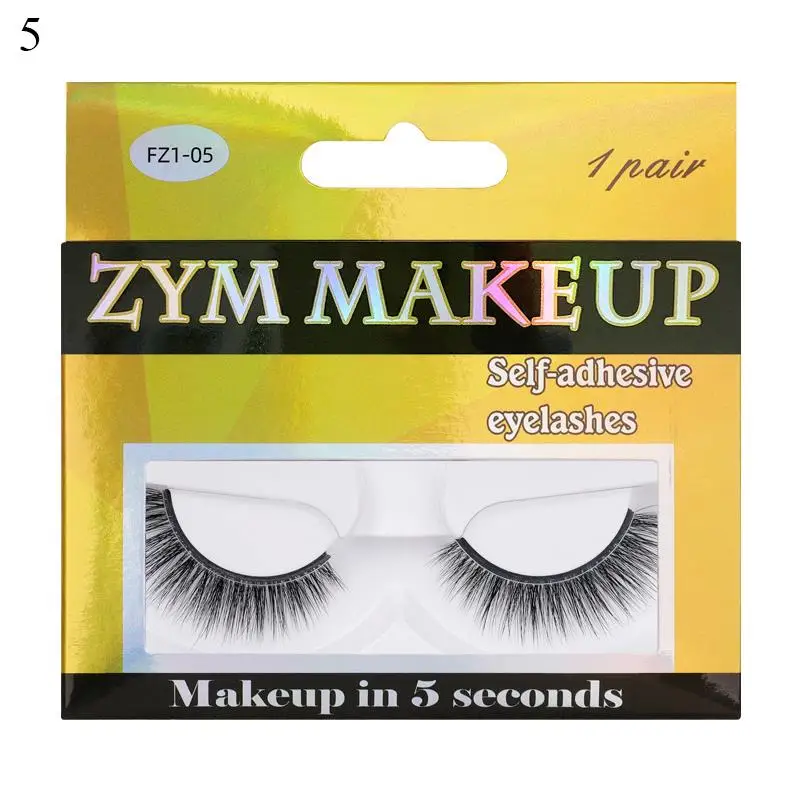 1Pair Self-adhesive Glue Free Faux Mink Eyelashes No Residue On The Skin 3D False Eyelashes Reusable Natural Long Eyelash Makeup