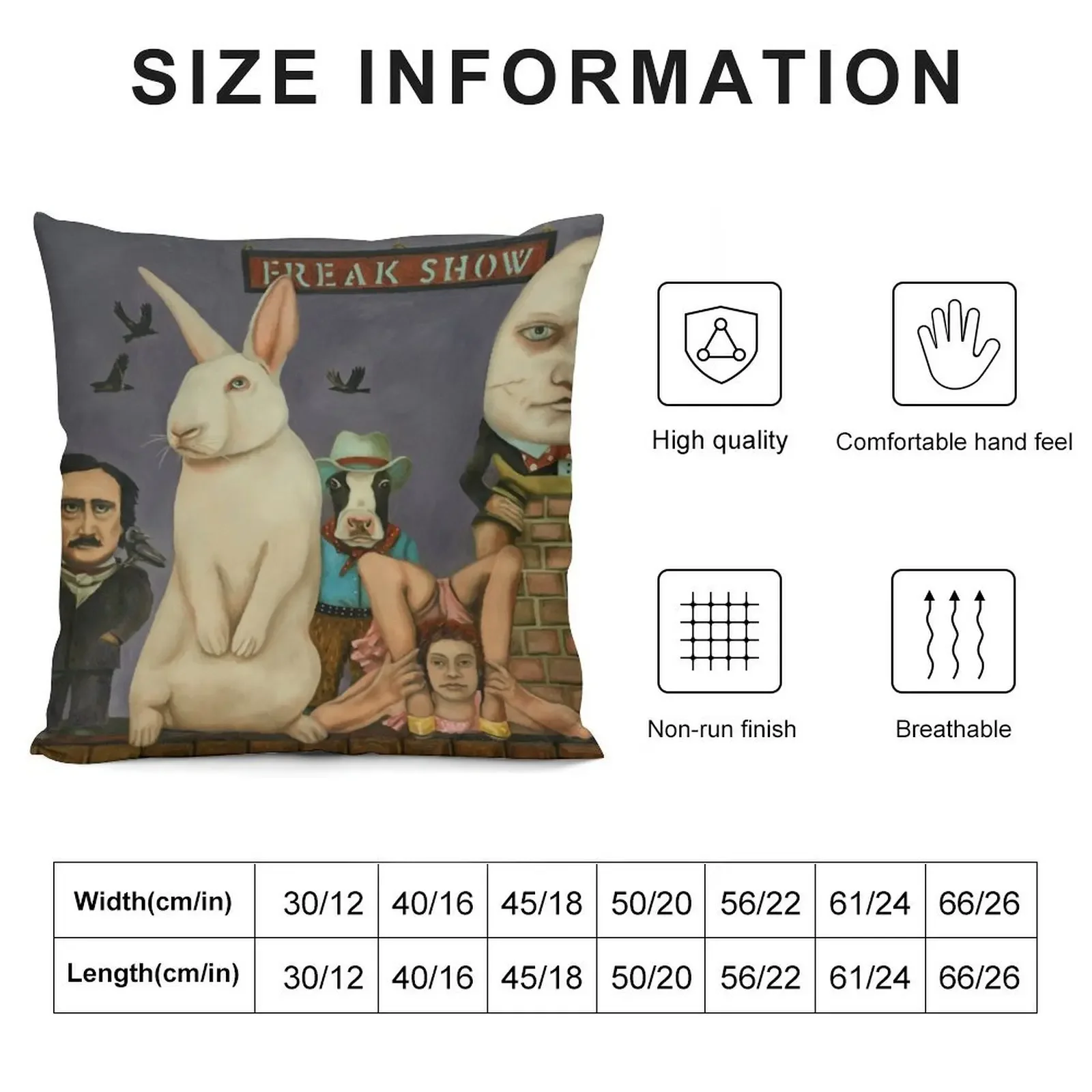 Freak Show Throw Pillow luxury sofa pillows Decorative Sofa Cushion Cushion Cover Set luxury decor pillow