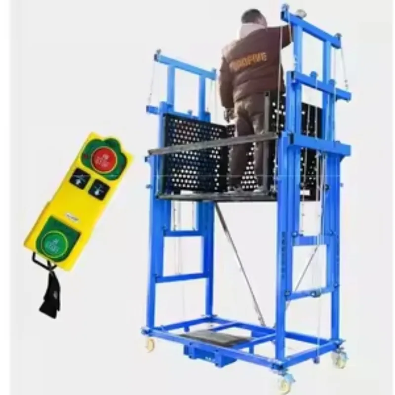 Elektrische mobiele steigerlift met afstandsbediening 500 kg draagvermogen 8 m werkhoogte opvouwbaar platform voor de bouw
