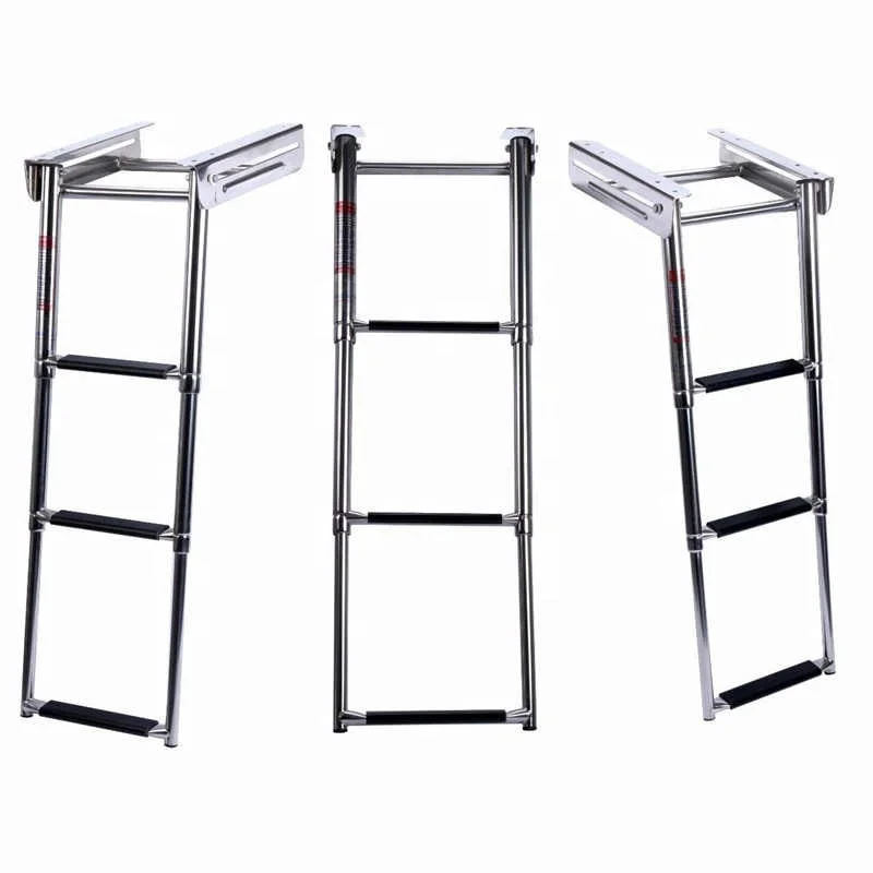 For Boat Accessories Marine 3 Steps Pulley Stainless Steel Under Platform Ladder