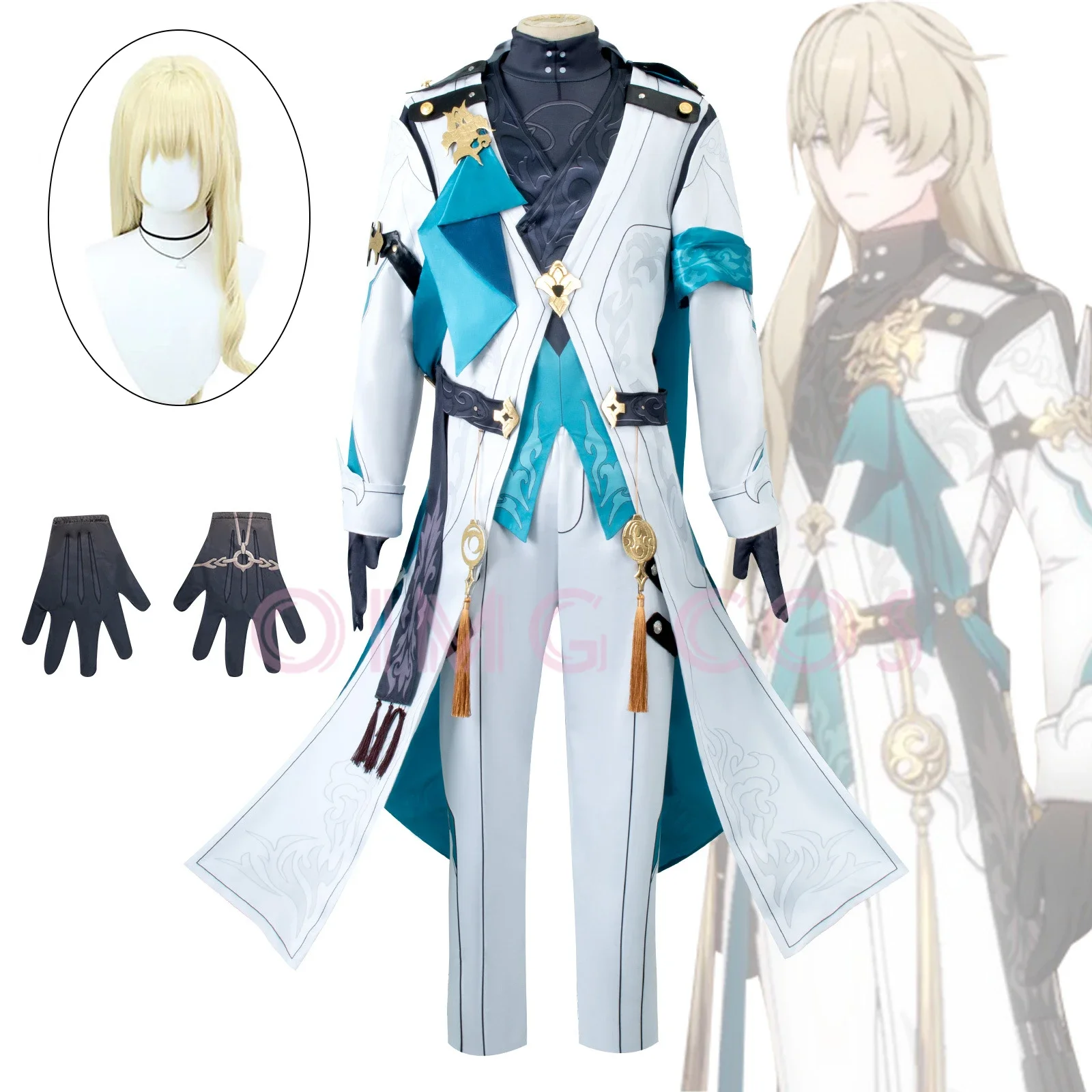 

Luocha Cosplay Costume Honkai Star Rail Carnival Uniform Wig Anime Halloween Costumes men Game