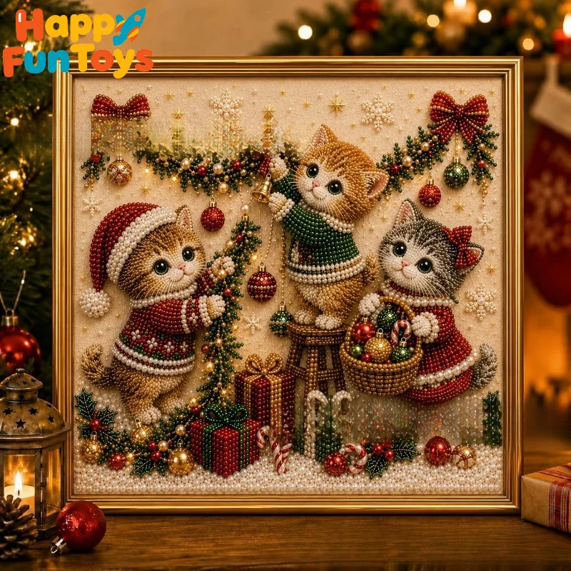 Embroidery Xmas Kits - 3D İnci Noel Yavrusu Sanat Kiti