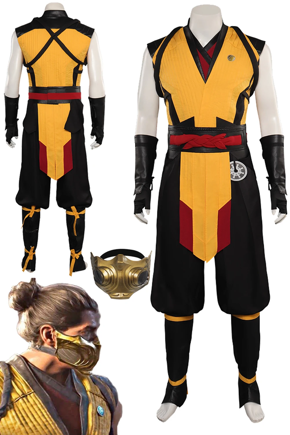 Scorpion Cosplay Role Play Anime Game Mortal Kombat Costume Disguise Adult Men Fantasy Outfits Male Fancy Dress Up Party Clothes