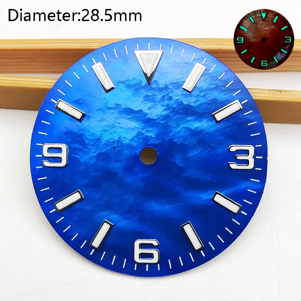 28.5 مللي متر NH35 قرص متدرج أزرق أخضر أرجواني لؤلؤي لـ NH35 ملحقات ساعة الحركة الأوتوماتيكية يمكن تخصيص الشعار