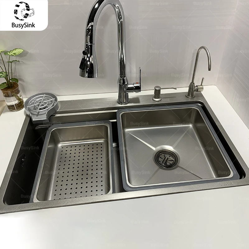 

Кухонная мойка из нержавеющей стали, большая одинарная отверстие, бытовая мойка посуды и овощей, раковина, пятно, маслоотталкивающий, нелегко царапинам
