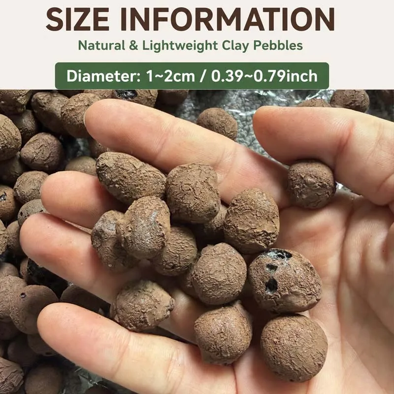 LECA Tonkugeln Expandierte Tonbälle für Pflanzen Hydroponik Wachstumsmedium Poröse Drainage-Erde Alternative Gartendekoration – Detail 6