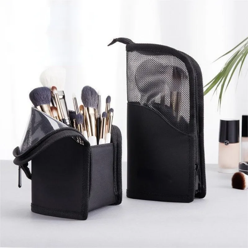 Simple Large-Capacity Eyebrow Pencil Bag Visual Waterproof Stationery Storage Supplies Portable Handheld Cosmetic Bag