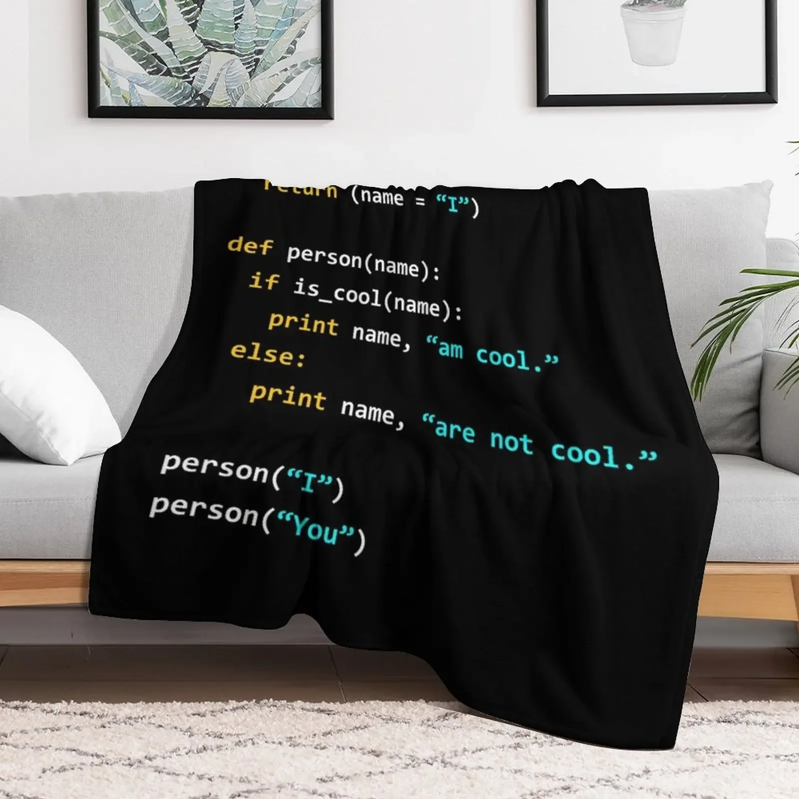 Cool Python Developer Throw Blanket Soft Comfort Blanket for Reading Watching TV