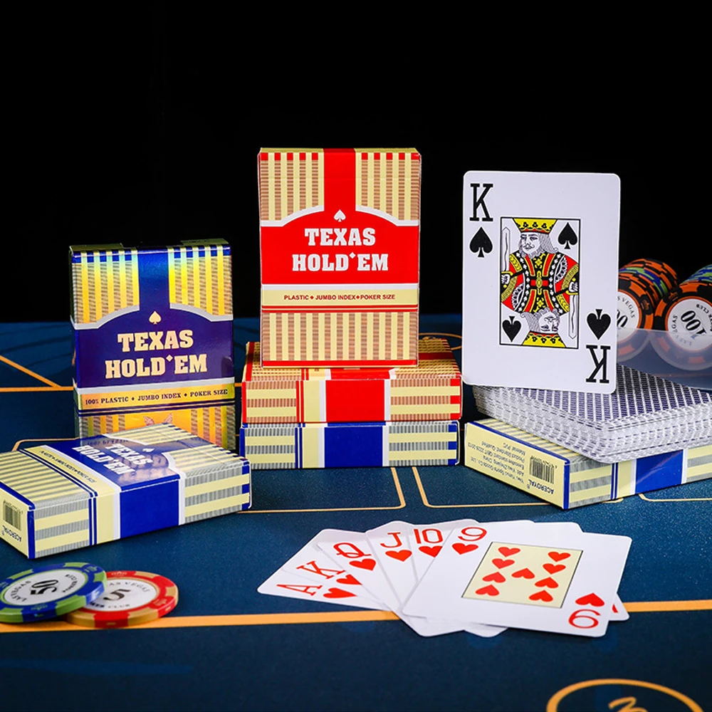 

Waterproof Plastic Playing Cards Double Sided Frosted 63*88mm Texas Hold'em Poker Table Games For Entertainment Tournaments