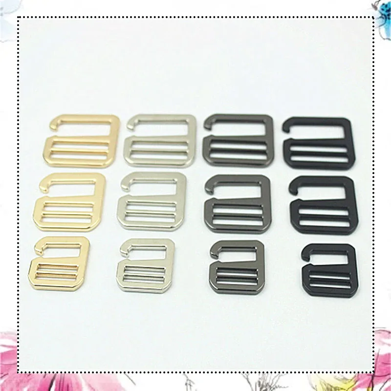 50Pcs 20/26/32mm Aluminum Alloy Metal Tri-Glide Hook Adjust Buckles Bag Belt Strap Slider Hook Clasp DIY Luggage Accessories