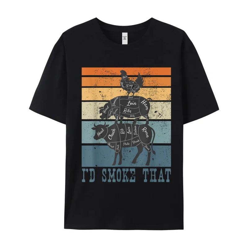 Cute Mens T-Shirt Funny Gifts for Meat Eater Street Tops & Tees All Cotton Short Sleeve Lose Tee-Shirt Round Neck