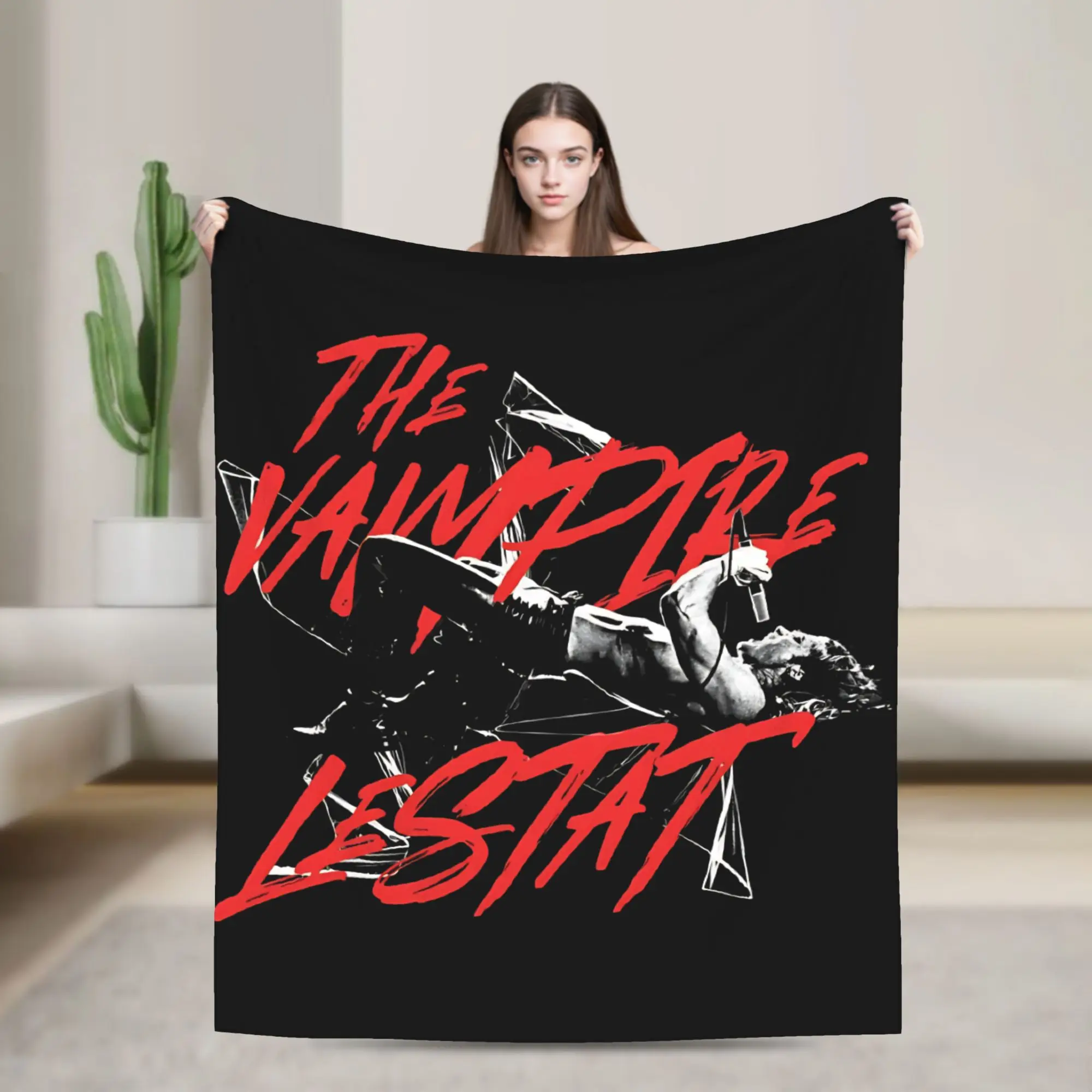 The Vampire Lestat Tour Merch Red Script Plush Blanket Children  Flannel Throw Blanket For Outdoor Soft Quality Bedspread Gift