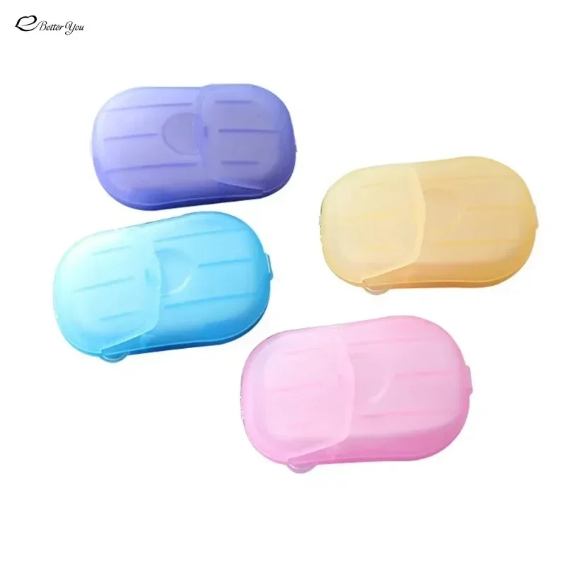 1 Mini Box Soap Paper Sheets Portable Disposable Travel Scented Bath Slice Sheet Foaming Paper Soap Confetti Body Cleansers