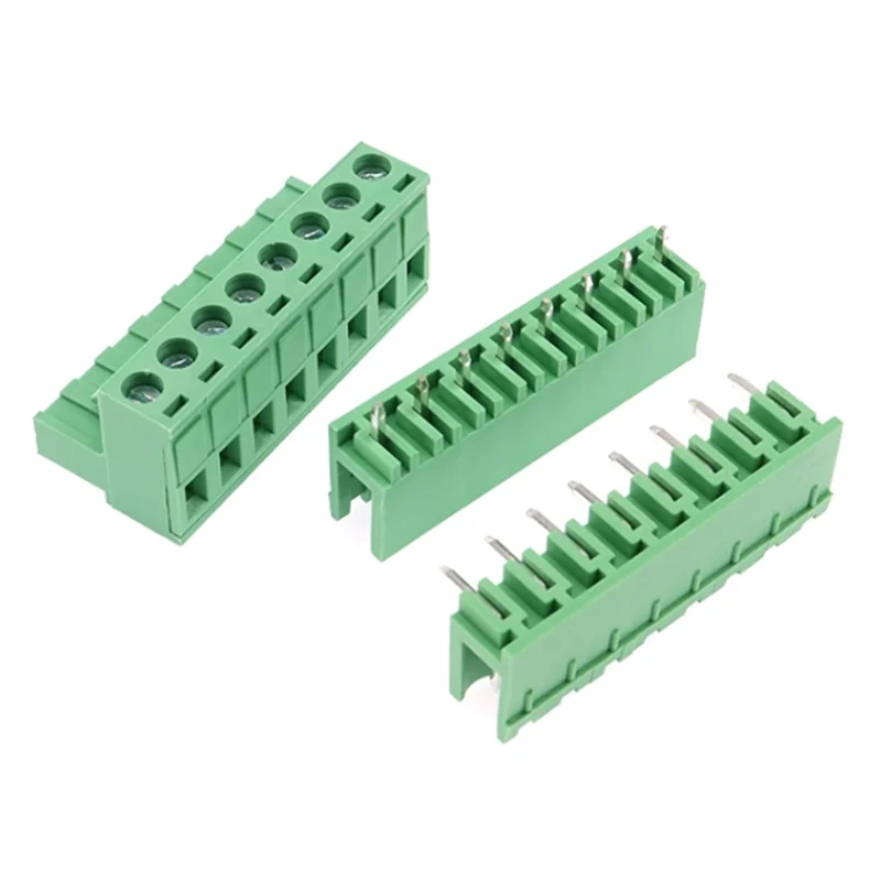 5pairs 2EDG 5.08mm PCB Screw Terminal Block Connector 2P-12Pin 5.08mm Picth Right Angle/Straight Pin Header Terminal Plug Socket
