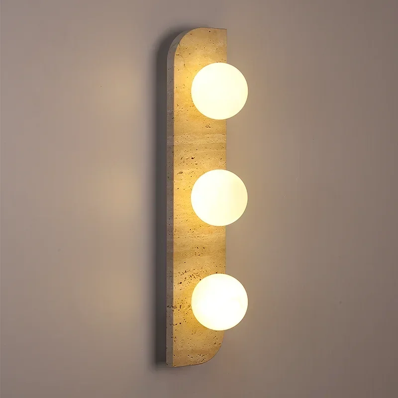 Imagem -02 - Retro Cabeças Natural Pedra Led Lâmpada de Parede Abajur de Vidro Branco Sconce Amarelo Sconce Atmosfera Corredor Lâmpada de Parede de Arte