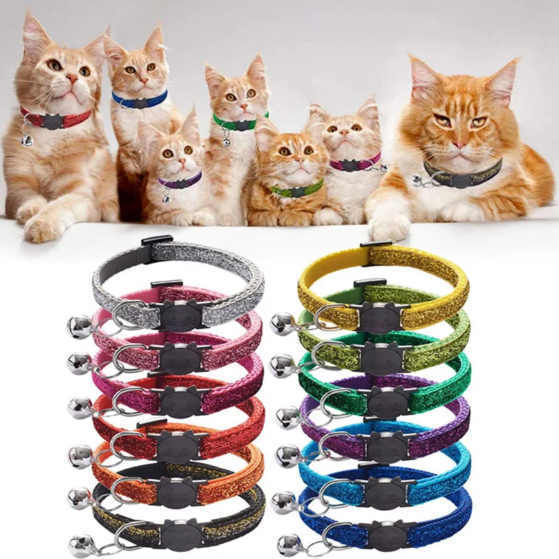 Breakaway Cat Collar For Cats Personalized Cute Cat Collar With Bell Safety Breakaway Luxury For Dogs Cat Necklace Accessories