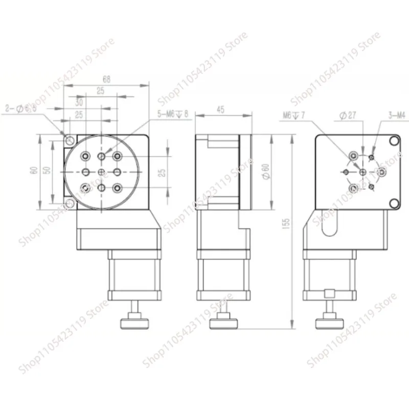 Y200RA60 Electric Rotary Stage - 60MM Diameter Precision Indexing Table, 360° Turntable Pan-Tilt