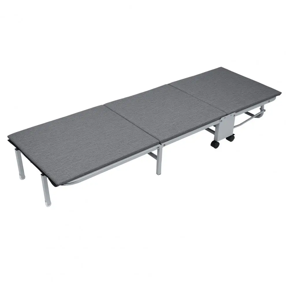 

Складная кровать, глэмпинг-кроватка со спальным ковриком, 3-кратная гостевая кровать, складная металлическая кроватка с толстым наматрасником, кресло для сна