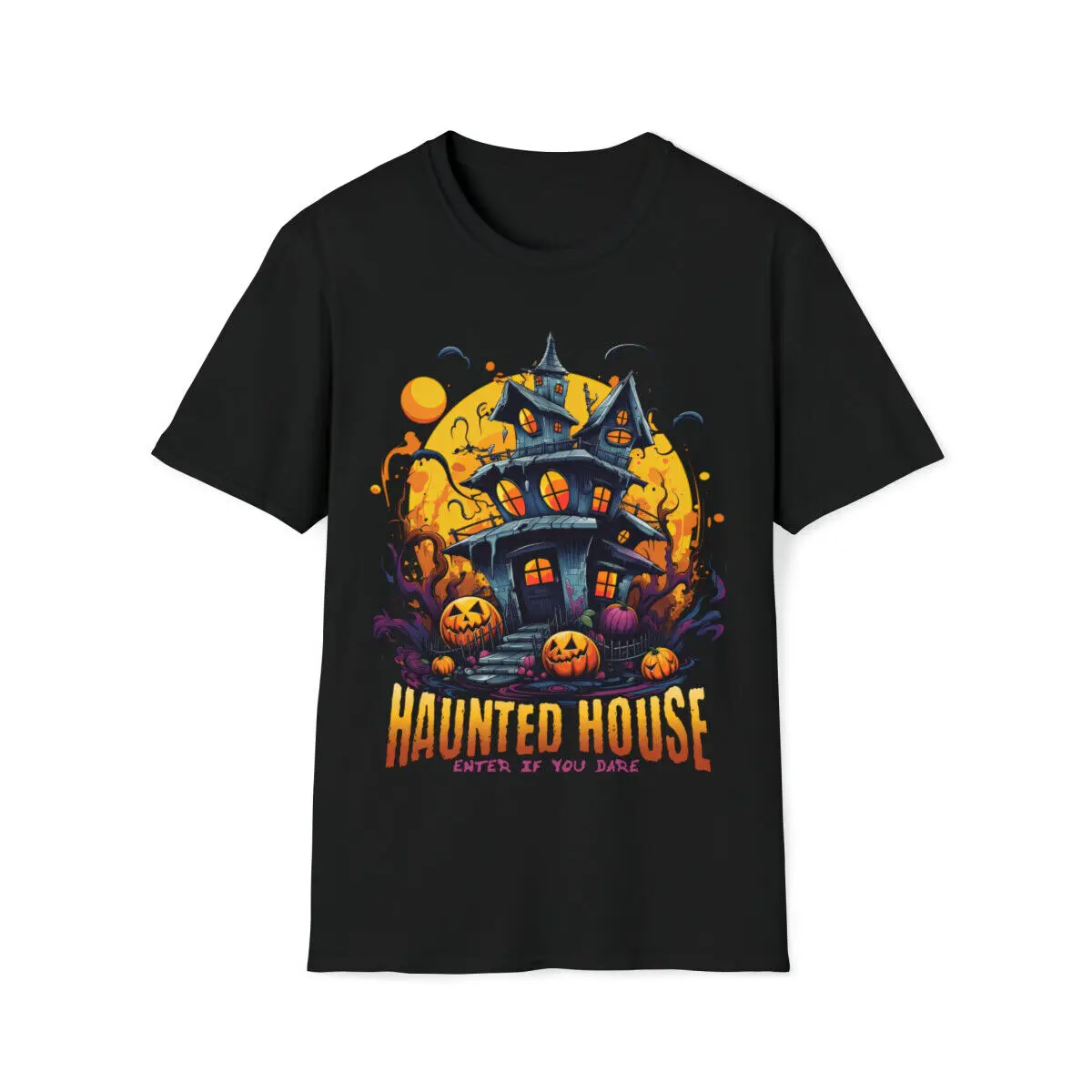 Halloween Haunted House Unisex Softstyle T-Shirt