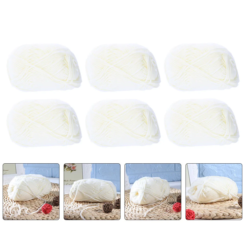 

10 Rolls Milk Cotton Yarn DIY Macrame Rope Weaving Crochet Gradient Hand Knitting