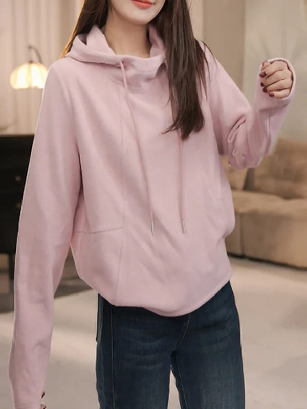 

Корейская модная универсальная толстовка с капюшоном для женщин, свободного кроя, больших размеров, с длинными рукавами, молодежный стиль, весна 2026, новинка