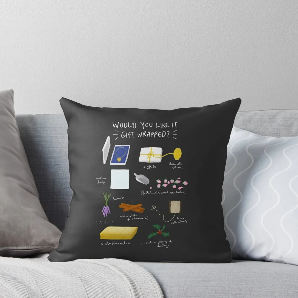 

Love Actually - Would you like it gift wrapped White Ink Throw Pillow Sofa Pillow Cover Pillow Decor luxury sofa pillows