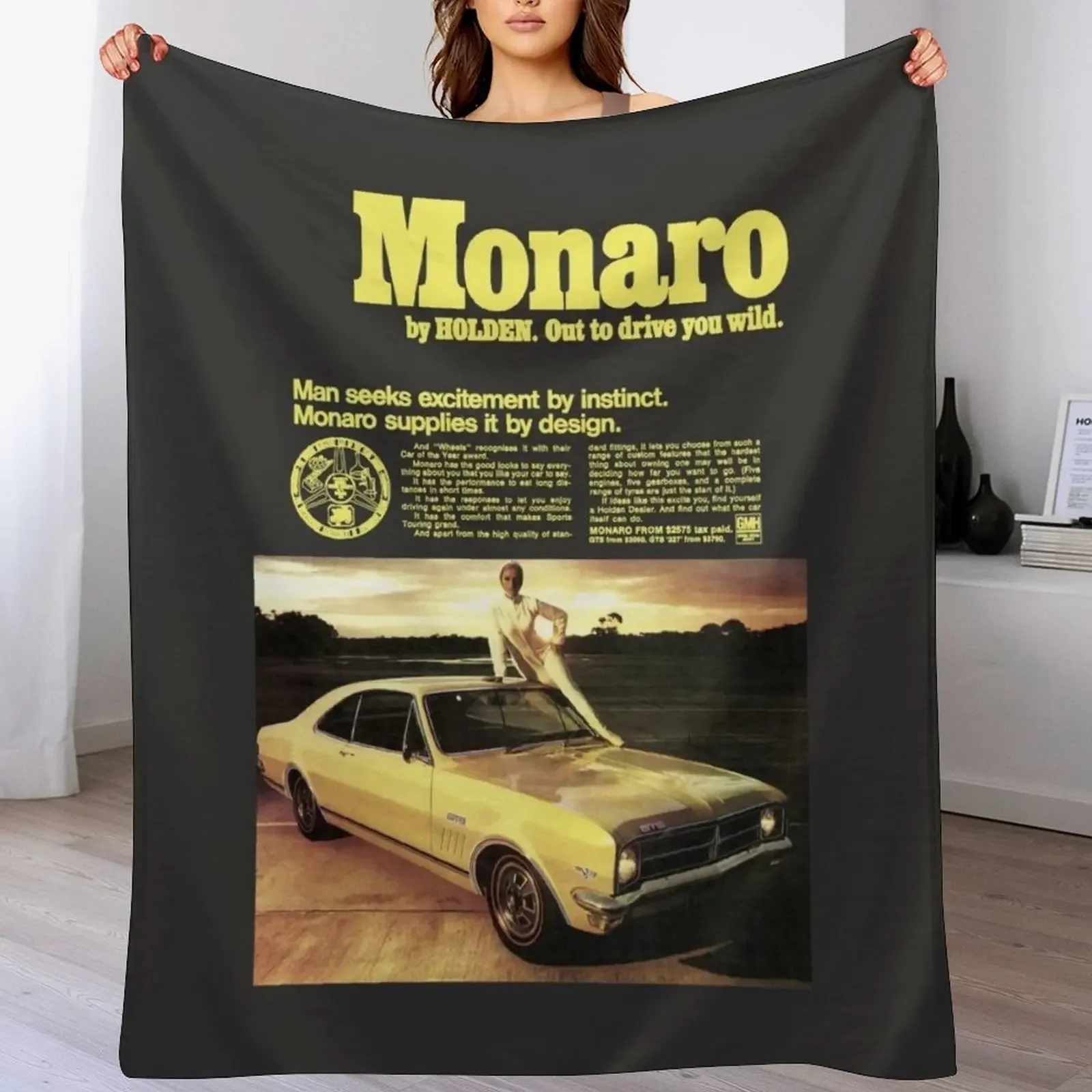 HOLDEN MONARO - ADVERT Throw Blanket Sofa Throw Multi-Purpose Blankets