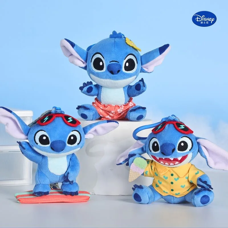 حقيقية غرزة ألعاب من نسيج مخملي قلادة سلسلة Potdemiel ديزني لطيف الكرتون غرزة دمية المفاتيح حقيبة طالب قلادة الفتيات دمى هدايا