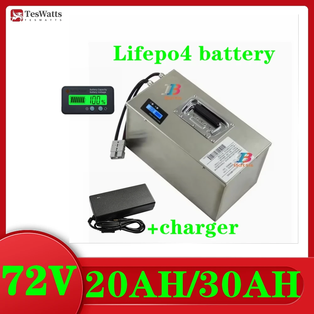 

Teswatts 72V 30Ah 20Ah Lifepo4 battery pack BMS with bluetooth for Off-Grid Renewable Systems