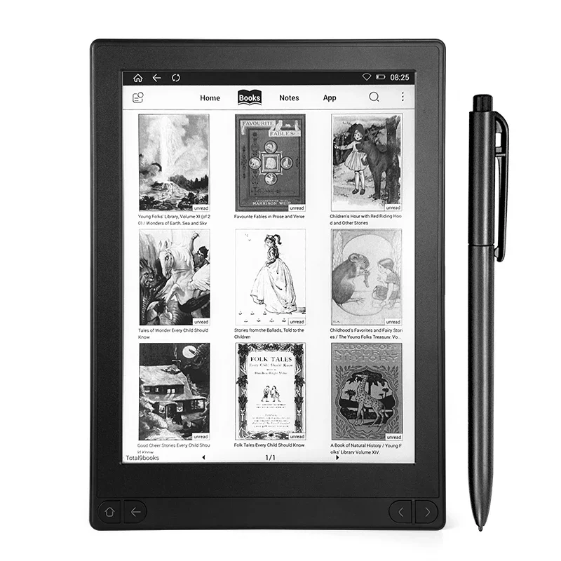 Leitor de ebook preto com tela grande Eink, Android confiável, leitura inteligente, Wi-Fi, 10.3 Polegada, 1200x1600, T103