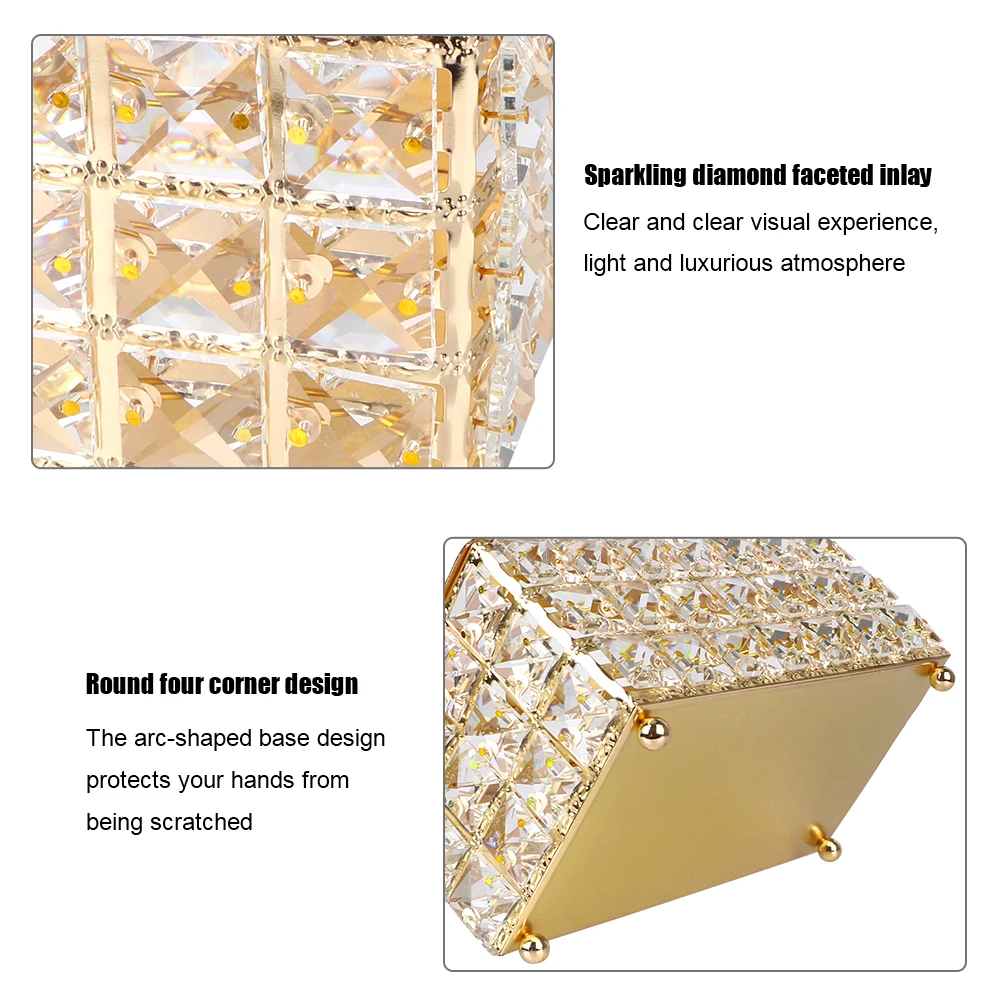 Bedroom Office Hotel Cafe Coffee Napkin Dispenser European-style Bar Napkin Box Crystal Cube Square Tissue Box