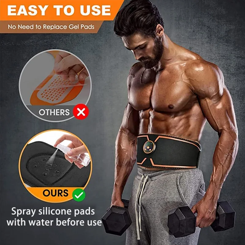 Muscle Stimulator EMS Abs Trainer Electric Muscle Toner Abdominal Toning Belt Arm Leg Belly Lose Weight Home Gym Fitness Workout