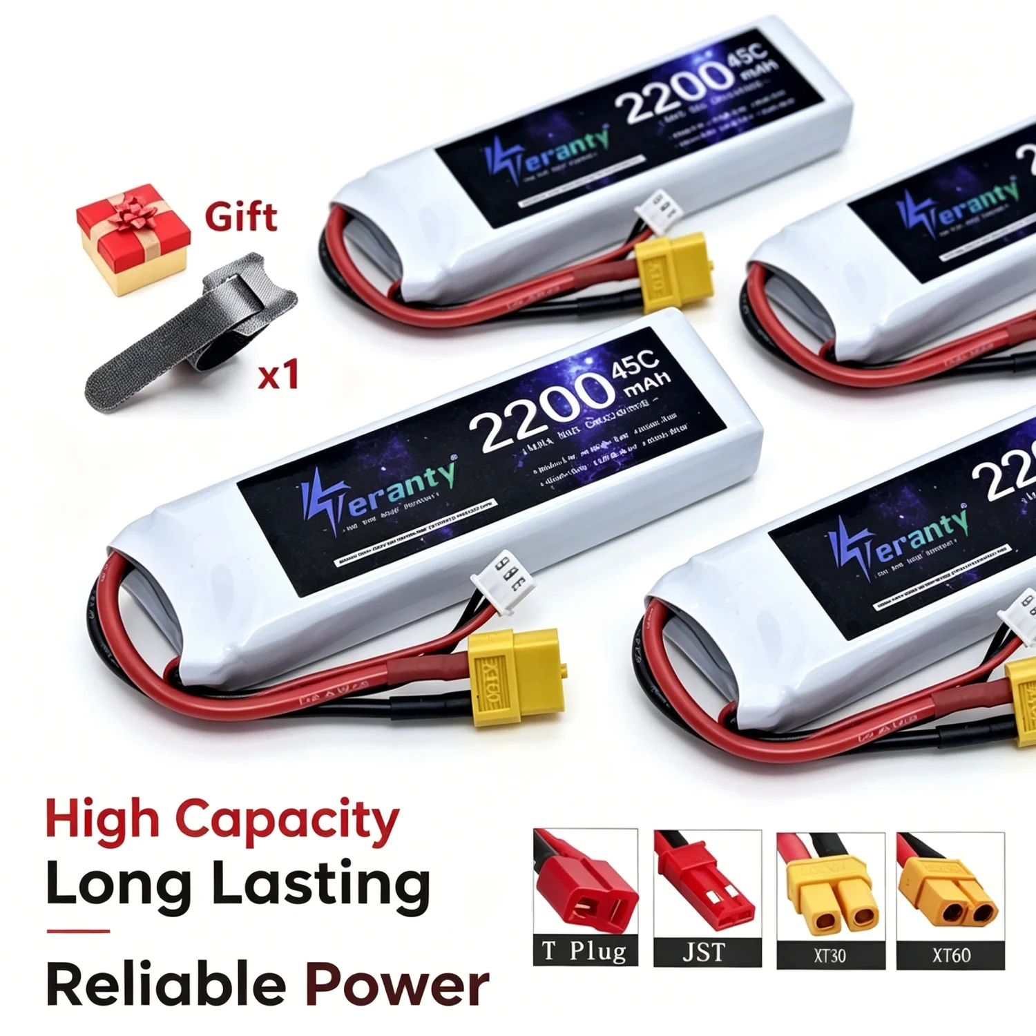 7.4V 2S Lipo Battery 2200mAh 45C High Discharge with T JST XT30 XT60 Plug for RC Drone Car Boat Helicopter Quadcopter Spare Part