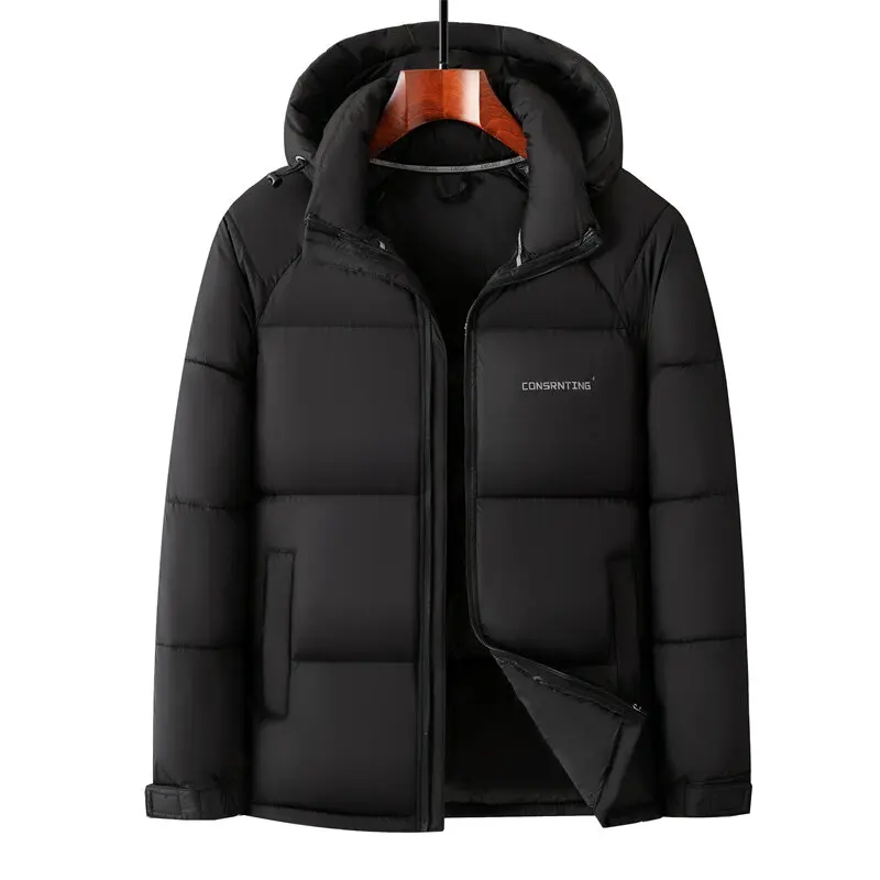 

2025 winter new middle-aged and young casual fashionable men's thick and warm, detachable hooded cotton coat, cotton jacket shor