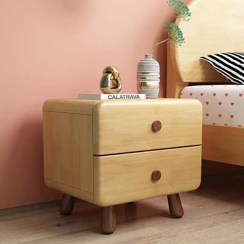 Blz * Solid Wood Children's Bedside Table Modern Minimalist Creative Cartoon Cute Bedside Small Cabinet Teen Bedroom Collection