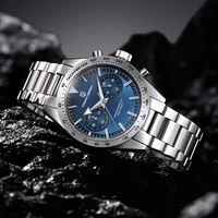 PAGANI DESIGN 2026 nuevo reloj de cuarzo de lujo con forma de luna y flecha ancha para hombre, cronógrafo deportivo Retro VK64 AR con cristal de zafiro