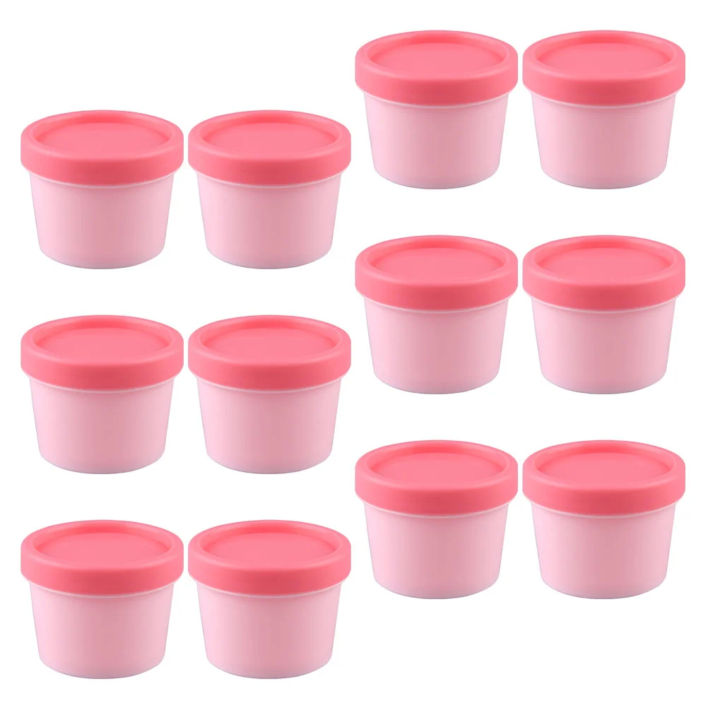 

12 Pcs Face Cream Portable Travel Cosmetics Jars Plastic Sub Packaging Container Lightweight Compact Safe Leakproof
