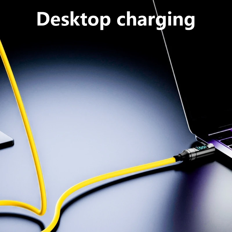 100W USB C to USB C Spring Cable 1.8M with Digital Display for OTG, 8K Video, Headphones, HDD Enclosure