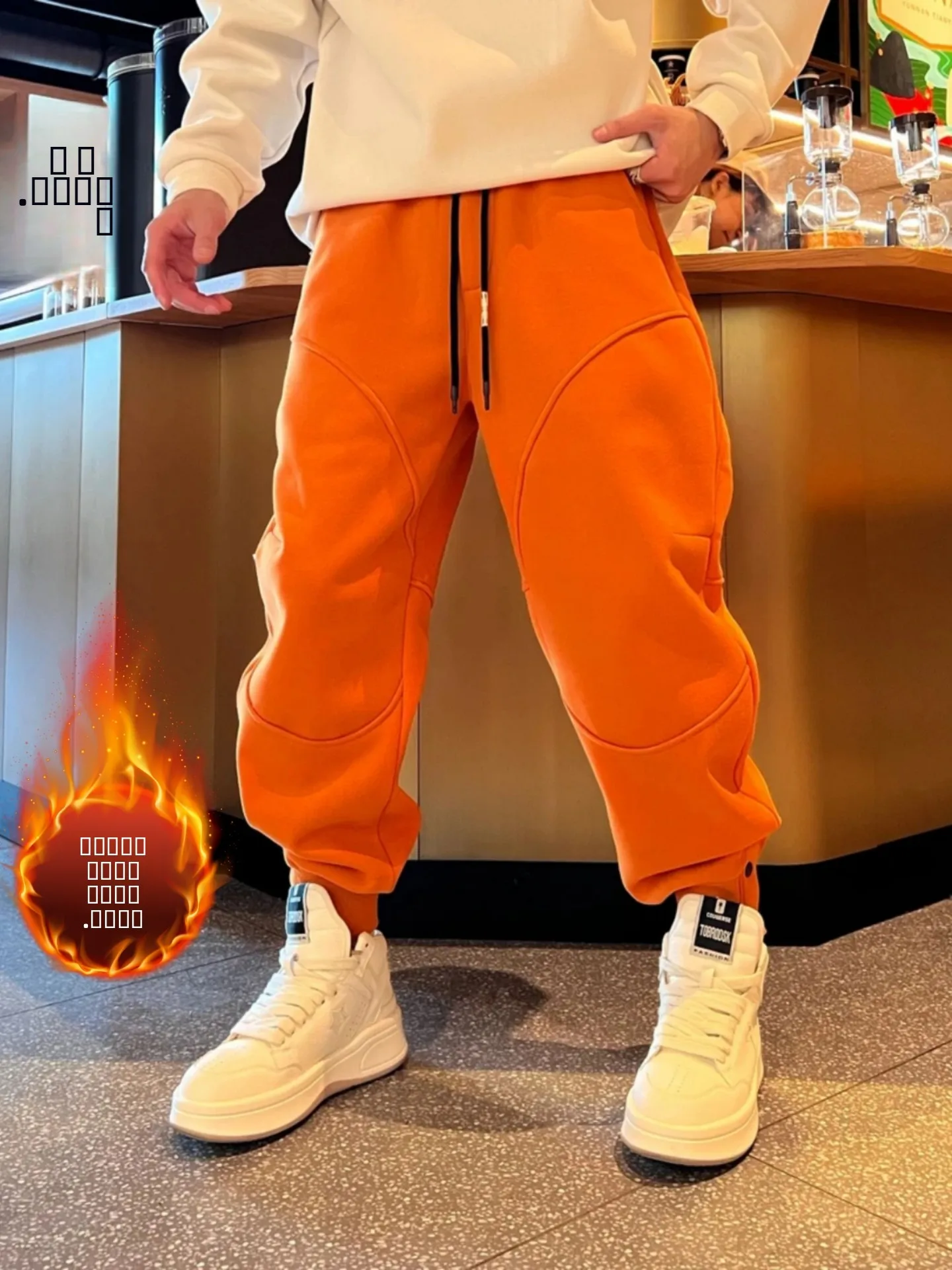 

Зимние модные повседневные брюки свободного кроя Thiened Fce, мужские спортивные штаны, брюки-карго с эластичной резинкой на талии, уличные теплые брюки