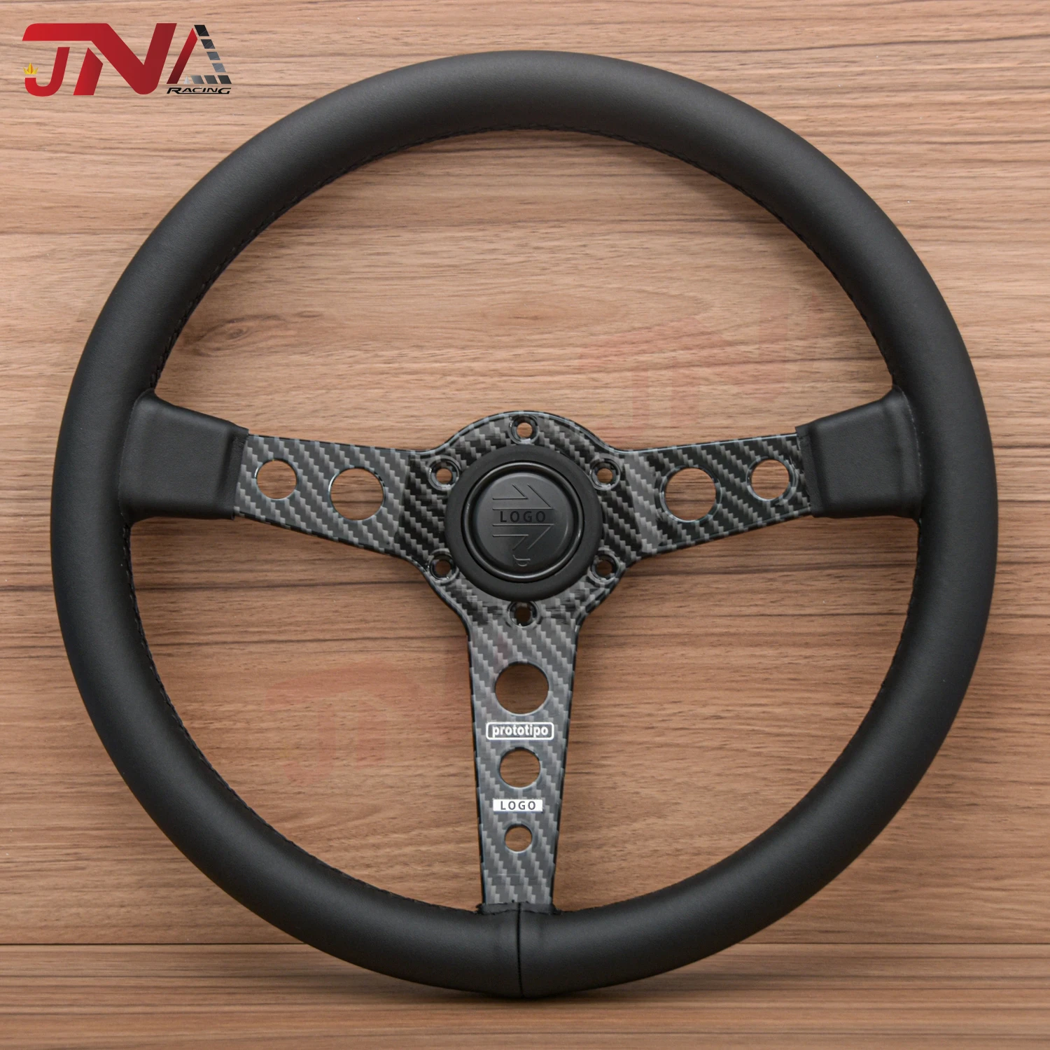 MOMO Prototipo Steering Wheel Carbon Grain White Stitching JDM Racing Sports Steering Wheel