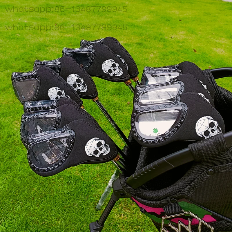 

Чехол для головки клюшки для гольфа, универсальный, с изображением черепа, белый, для клюшек из белого керамического волокна